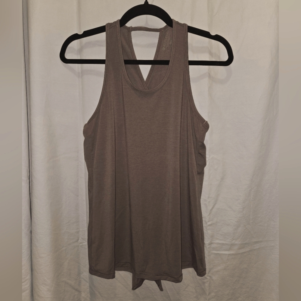 Athleta Essence Tie Back Tank In Gray Mauve - Size XXS